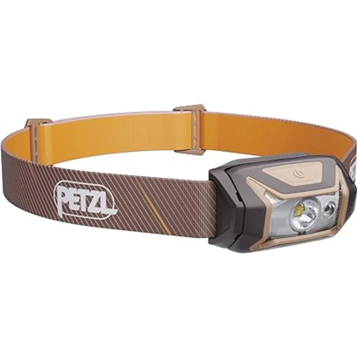 PETZL Tikka LAMP, Stirnlampe mit 350 Lumen, braun, kompakt und leicht (94 g), 3 Leuchtstufen – Bild 1