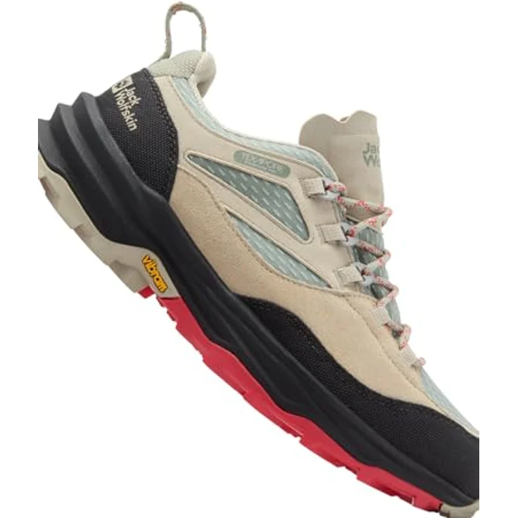 Jack Wolfskin CYROX TEXAPORE LOW W, wasserdichter Wanderschuh aus recyceltem Material mit dämpfender EVA-Mittelsohle und VIBRAM-Außensohle, schwarz – Bild 6
