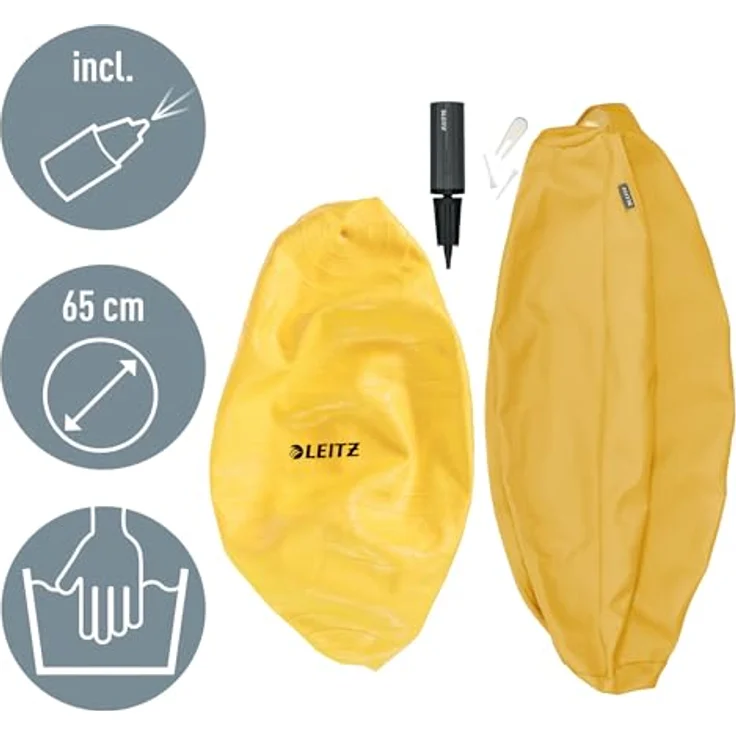 Leitz Ergo Cosy Active Sitzball, Gymnastikball (65 cm) für aktive Körperhaltung und Rückenübungen, mit Handpumpe und Tragegriff – Bild 6