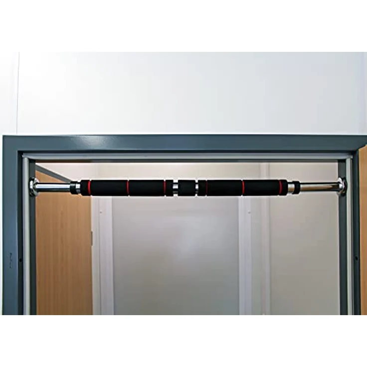 Wiltec Klimmzugstange, Stahl, max. 100 kg, verstellbar 62-85 cm, mit Softgrip, für Krafttraining und vielseitiges Training – Bild 4