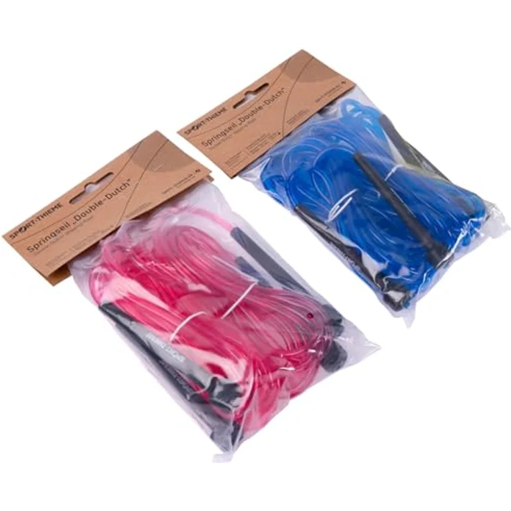 Sport-Thieme Double-Dutch Seile, Springseil-Set für Gruppenseilspringen, 4,8 m, Baumwolle mit Holzgriffen oder neonbunt mit Kunststoffgriffen – Bild 4