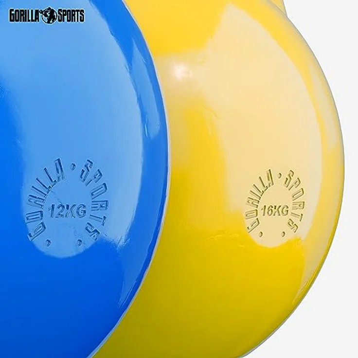 GORILLA SPORTS® Kettlebell Competition - Gewicht 8 kg bis 40 kg, Bodenschonende, aus Massivstahlguss, in 9 Farben - Wettkampf Kugelhantel, Schwunghantel, Kugelgewichte – Bild 5
