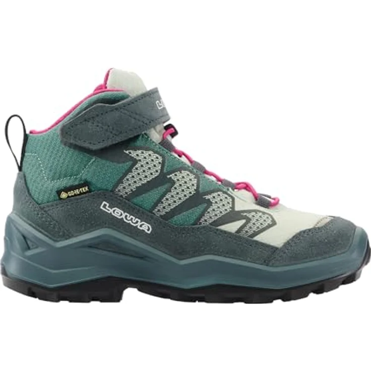 Lowa Maddox Pro GTX Mid VC Jr, wasserdichte Kinder Wanderschuhe mit griffiger Laufsohle, Petrol/Pink, EU 32 – Bild 1