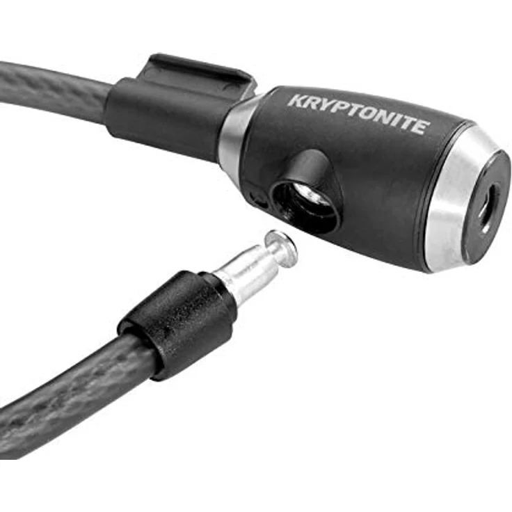Kryptonite Veloschloss, 10mm flexibles Stahlkabel, 180cm, moderner Zylinder, Easy Click-Verriegelung, wettergeschützt – Bild 2