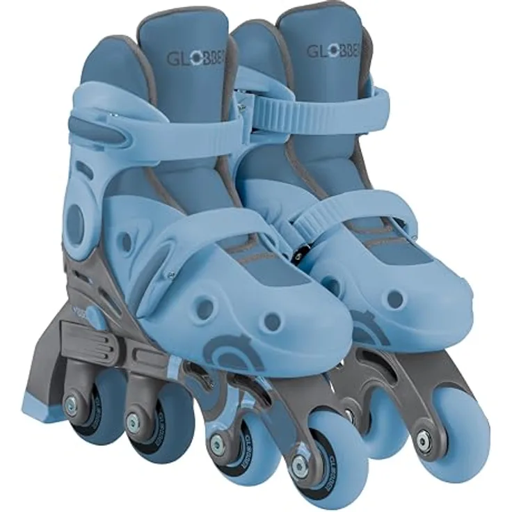 GLOBBER Learning Skates 2in1, verstellbare Inline- und Quad-Skates für Kinder Gr. 30-33, ABEC 9, Rollengröße 54x24 mm, blau
