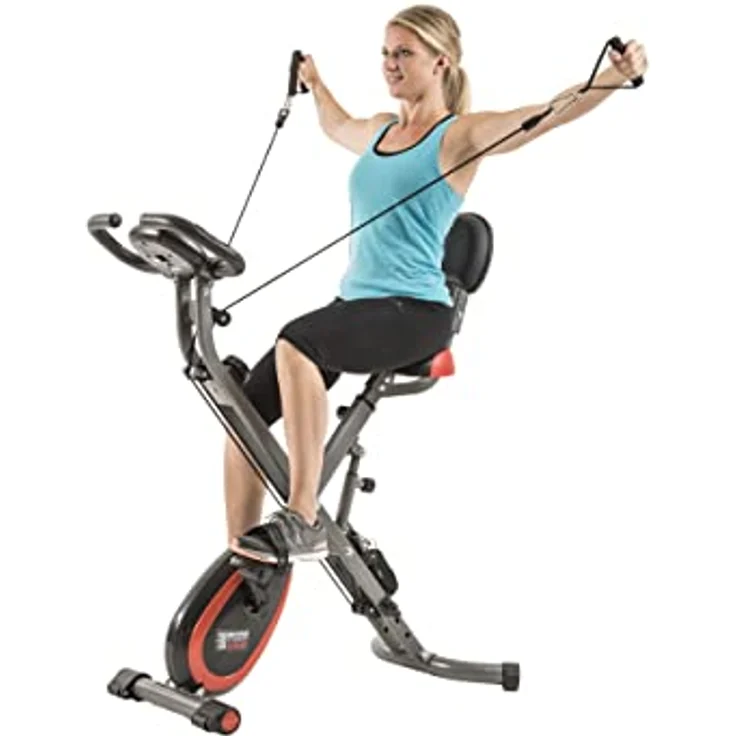 MOTIVE FITNESS by U.N.O. Heimtrainer Multi-Function X-BIKE mit Seilzug für Arme und Beine, inkl. Unterlegmatte, Schwarz – Bild 7
