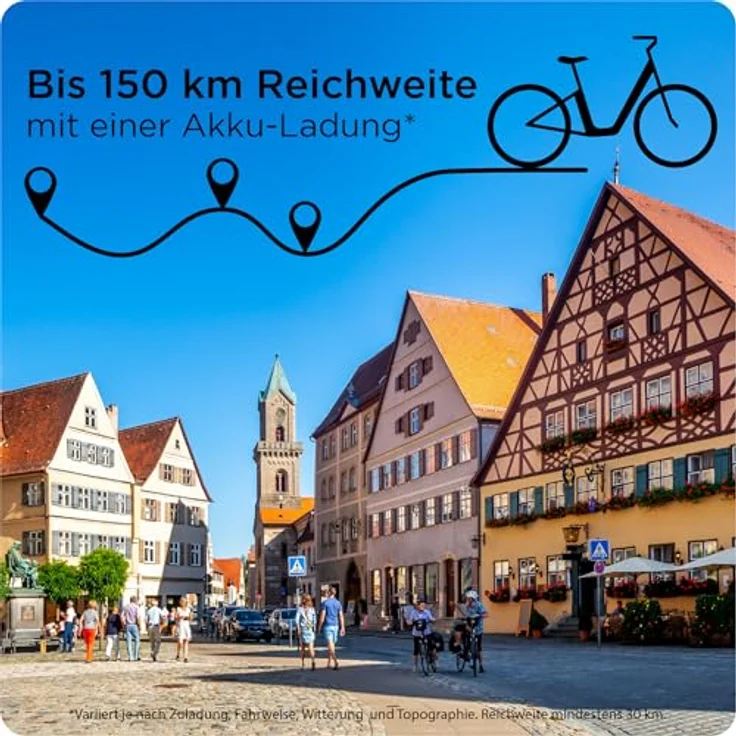 ZÜNDAPP Z600 City E Bike, Elektrofahrrad für Damen, 28 Zoll, 7 Gang Nabenschaltung, 250W Vorderradmotor, türkisblau, 47 cm, bis 150 km Reichweite – Bild 2