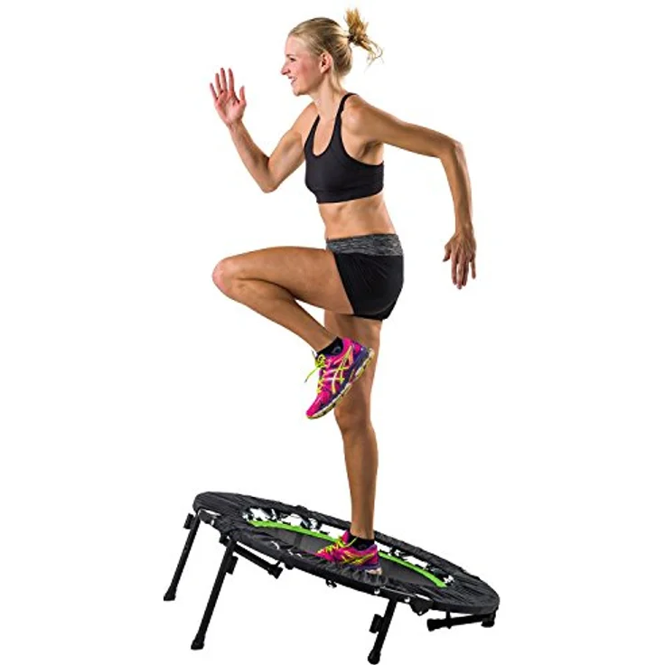 Tunturi Erwachsene klappbares Fitness Trampolin Ø 104cm mit Stange und Randabdeckung/Jumping Fitness Trampolin/Rebounder – Bild 5