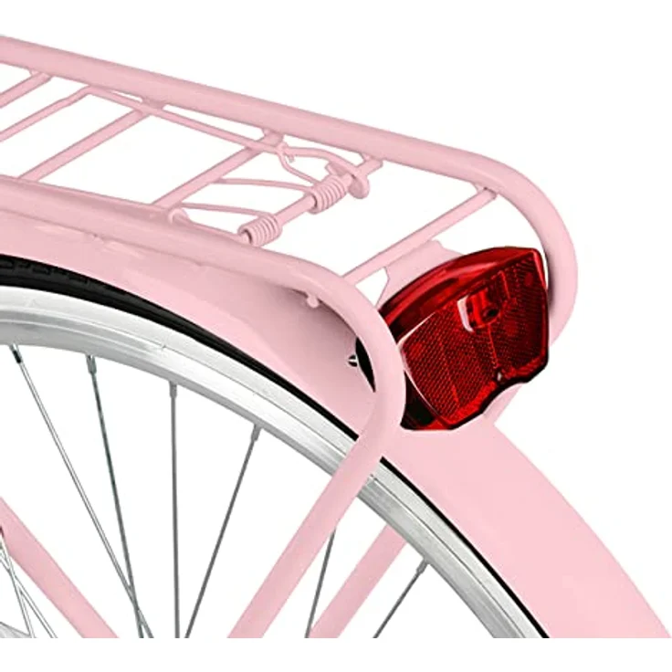 Milordbikes City-Fahrrad, Pink, Metall, 46 cm, leicht rollende 700C Reifen, integrierter Träger – Bild 8