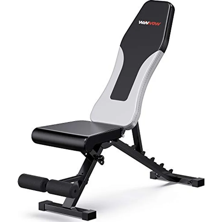 WINNOW Verstellbare Hantelbank Klappbar Heimtraining Fitness Trainingsbank Schrägbank Flachbank Bankdrücken Multifunktion Übung