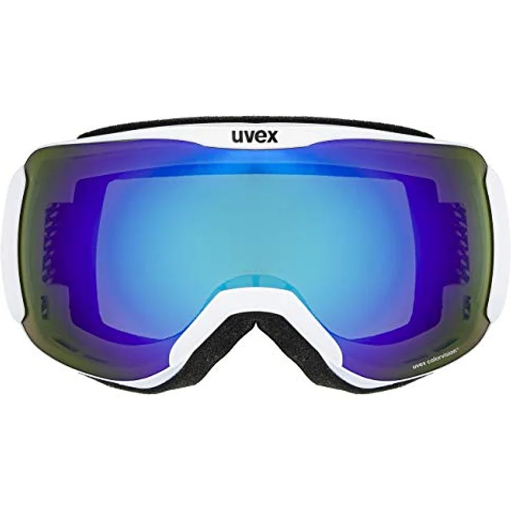 Uvex downhill 2100 CV - Skibrille für Damen und Herren - kontraststeigernd - verzerrungs- & beschlagfrei - weiß matt/blau-grün - one size – Bild 2