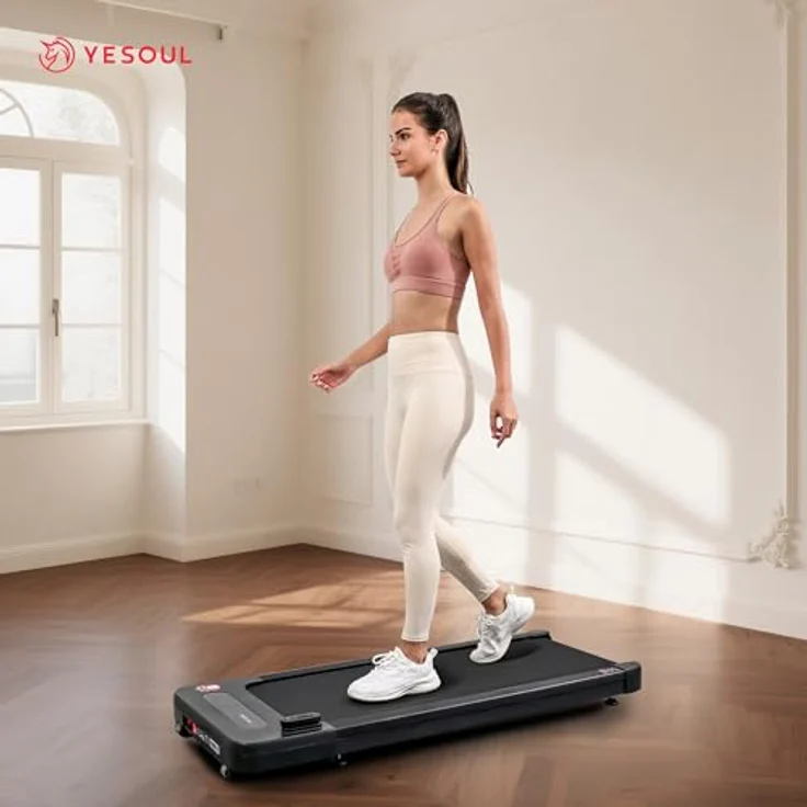 YESOUL W2 Walking Pad, leises Laufband mit 6-Zonen-Dämpfung, App-kompatibel, bis 135 kg, LED-Display, 0,5–6,1 km/h – Bild 4