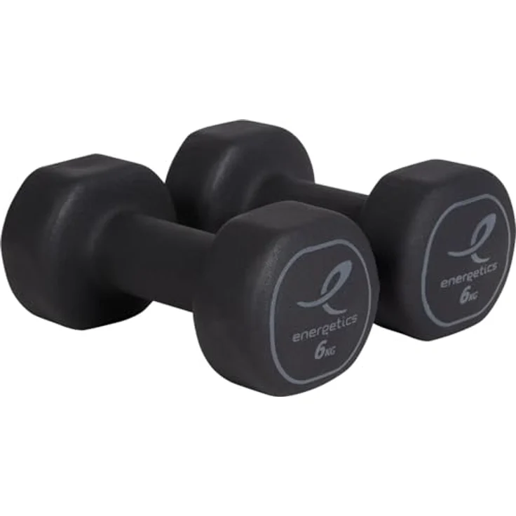 Energetics Neoprene Hantel, 2 x 4,0 kg, Schwarz/Grau, langlebig und pflegeleicht, anfängerfreundlich – Bild 2