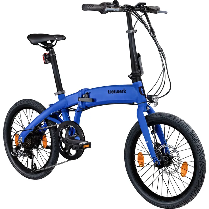 Tretwerk Akimbo Plus E Bike, 20 Zoll Klapprad mit 360Wh Akku, 7-Gang Schaltung, für Körpergrößen 155-190 cm, blau