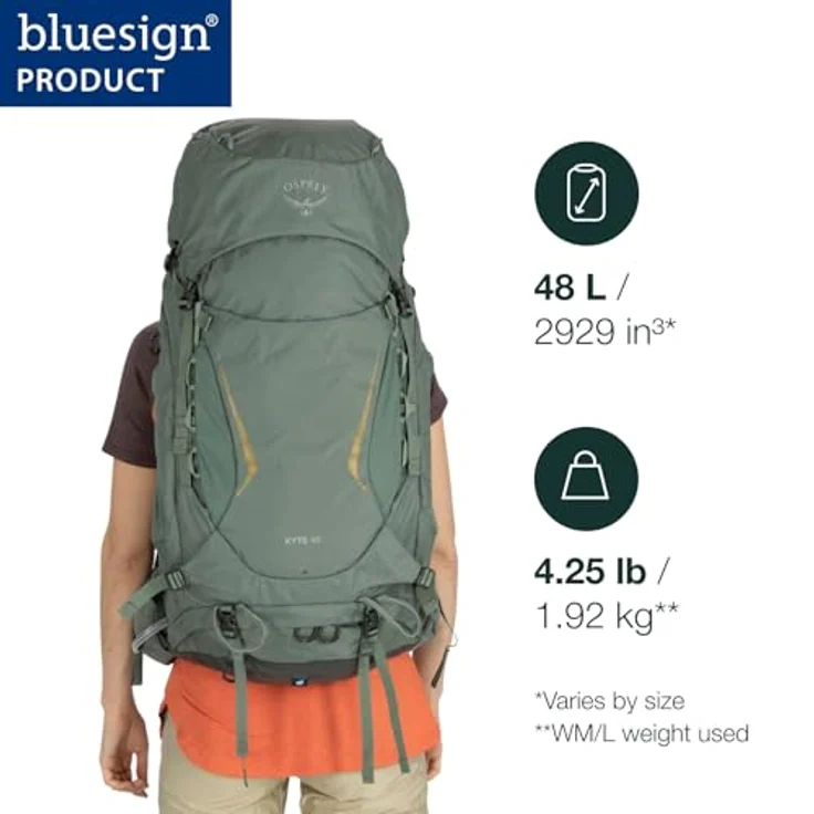 Osprey Kyte 48 Wanderrucksack, Barley Brown, ideal für Mehrtagestouren und Outdoor-Abenteuer – Bild 2