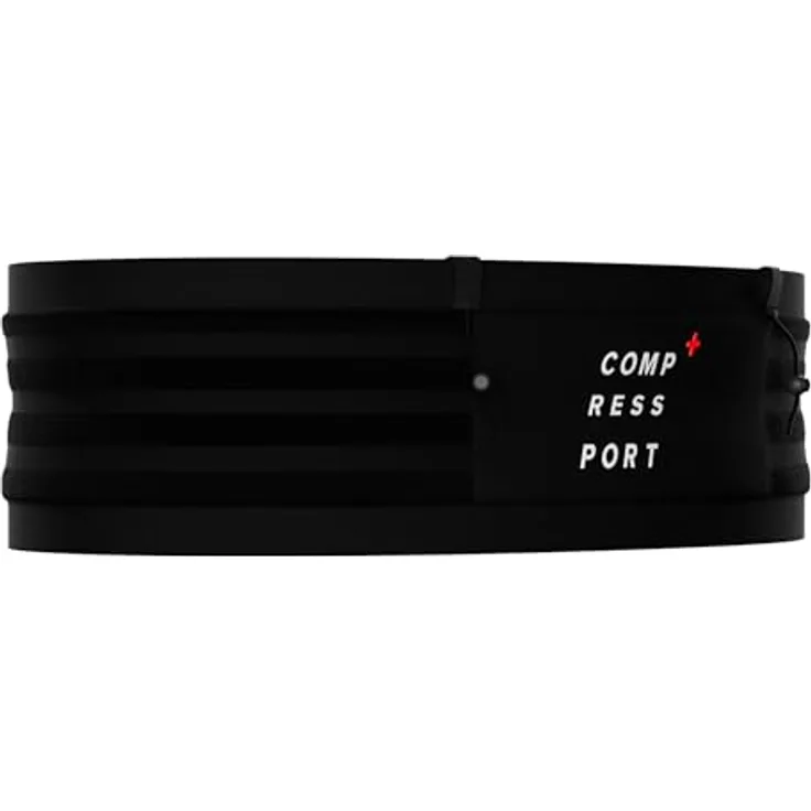 COMPRESSPORT Free Belt Pro, ultraleichter Trailrunning-Gürtel mit praktischem Fach, Schwarz, XL/XXL EU