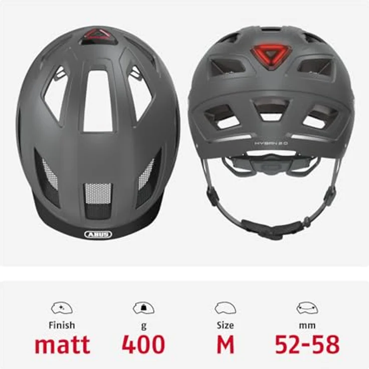Abus Helm Hyban 2. 0 - Titan 52 - 58 cm – Bild 4