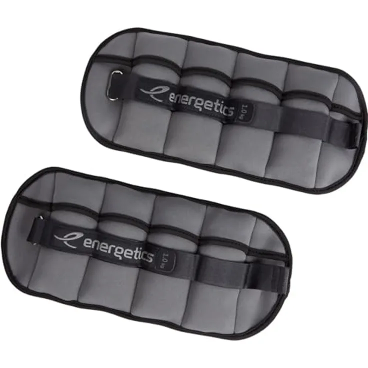 Energetics Unisex Ankle Wrist Weight 1.0, Handgelenk- & Knöchelgewichte, individuell verstellbar, Schwarz/Grau Dunkel, 1,5 kg