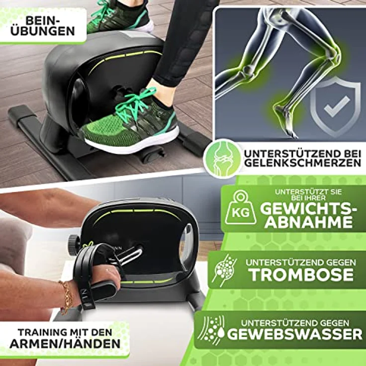 Neu Tretmann Basic Pedaltrainer Set -extra standfest & leise- inkl. Befestigungsband -DEKRA Geprüft- Beintrainer für Senioren Heimtrainer Mini Bike – Bild 5
