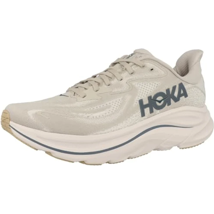 Hoka Clifton 10, Herren Laufschuhe mit ultraleichter Dämpfung, 8 mm Sprengung, Weiss, Größe 46 2/3 – Bild 4