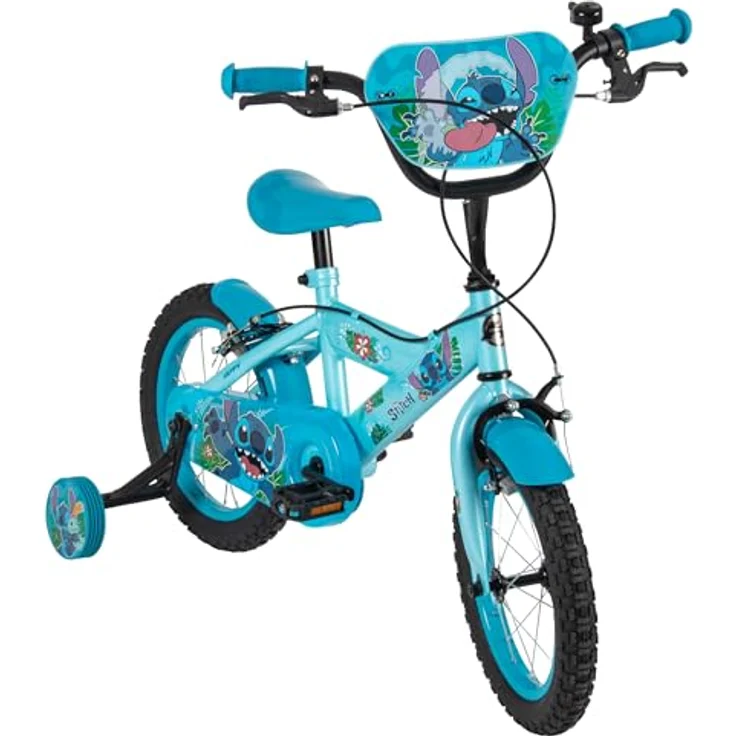 Huffy Disney Stitch Kinderfahrrad 14 Zoll, mit Stützrädern, Stahlrahmen, Rücktrittbremse, bunte Grafiken – Bild 2
