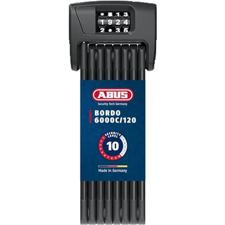 Abus Bordo 6000C, Kombinations-Veloschloss (120 cm) mit 4-stelligem Zahlencode und flexibler Bauweise