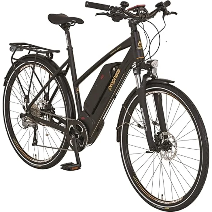 Prophete Entdecker Esport 28" Elektrofahrrad – 250W AEG Mittelmotor, 140 km Reichweite, 10-Gang Kettenschaltung, hydraulische Scheibenbremsen, 70 Lux LED, proKey Wegfahrsperre, schwarz matt – Bild 4