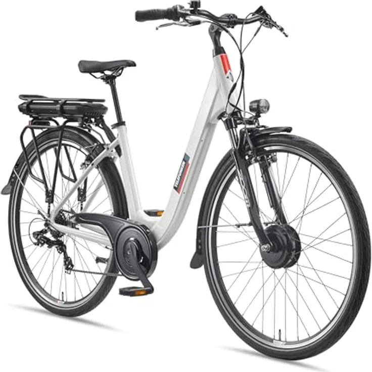 TELEFUNKEN E-Bike Damen RC826, 28 Zoll Pedelec mit 250W Frontmotor, 7-Gang Shimano Kettenschaltung, V-Bremsen und LCD-Display, bis zu 100 km Reichweite – Bild 1