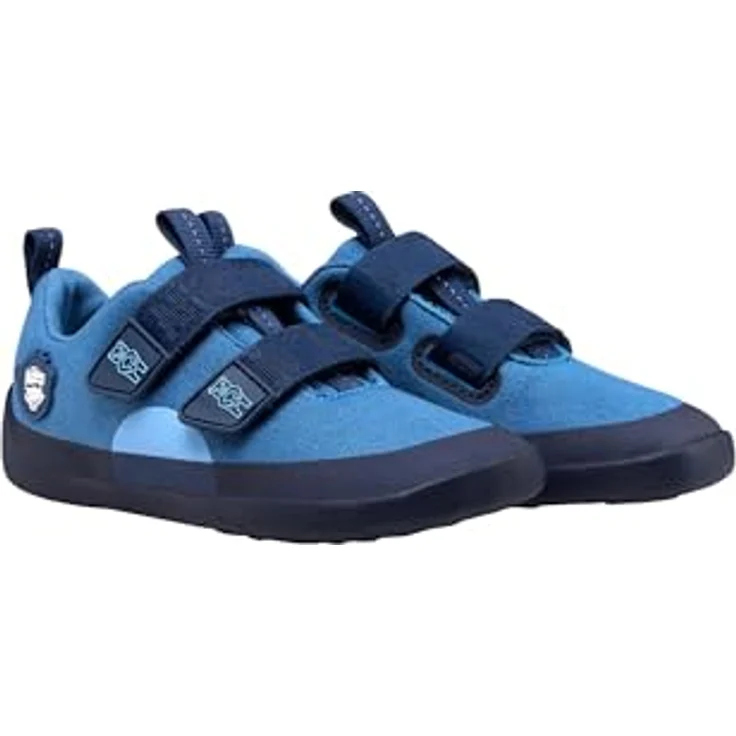 Affenzahn Kid's Barfussschuh Baumwolle Lucky, Unisex Kletterschuhe mit Gummisohle, Klettverschluss, Größe 26, Blau – Bild 2