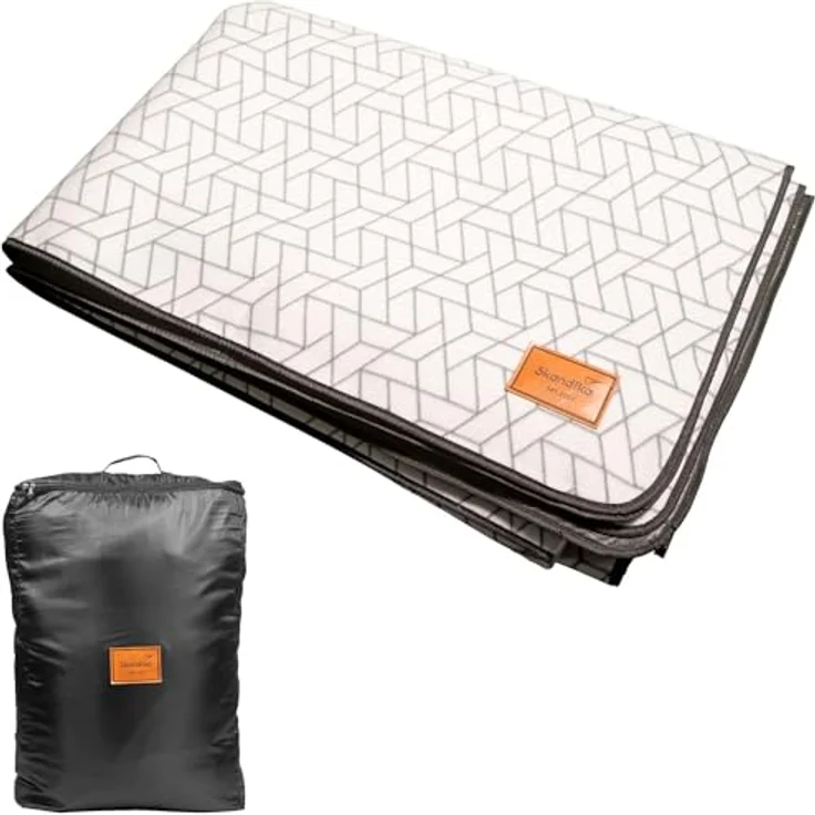Skandika Zeltteppich 200 x 300 cm | Outdoor Teppich mit Softtouch-Fleece, wetterfest & wasserdicht, mit Aufbewahrungstasche, Picknickdecke, Campingteppich, Zeltunterlage | Camping Zubehör, Wohnwagen – Bild 1