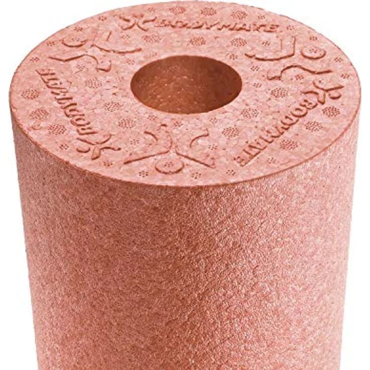 BODYMATE Faszienrolle CARE Mittel-Hart mit umlaufender Rille zur Wirbelsäulen-Entlastung, E-Book, Rose Gold, 35x14cm – Bild 2