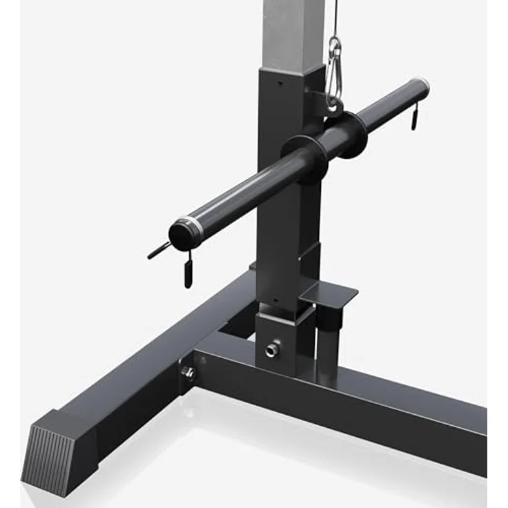 GORILLA SPORTS Latzugstation - Verstellbar, inkl. Trizepsstange und Latzugstange, bis 280kg Belastbar, 30mm - Schwarz - Vielseitige Fitnessstation für umfassendes Krafttraining – Bild 4
