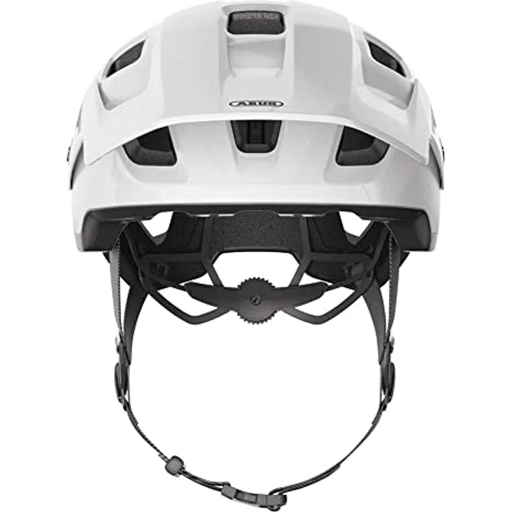 ABUS MTB-Helm MoDrop MIPS, robuster Fahrradhelm mit Aufprallschutz für Mountainbiker, individuelle Passform, unisex, weiß glänzend, Größe L – Bild 2
