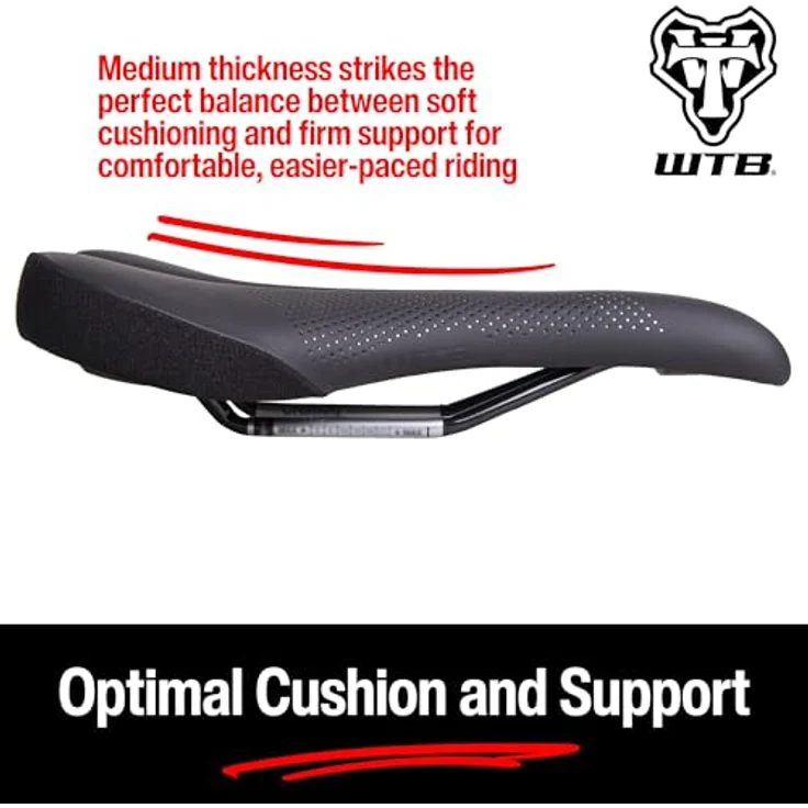 Wtb Volt, Fahrradsattel für MTB, mittlere Polsterdicke, synthetische Oberfläche, Stahlgestell, 265 mm Länge – Bild 3