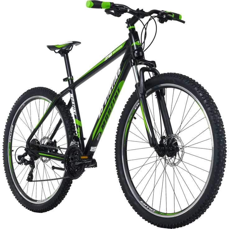 KS Cycling Mountainbike Hardtail 29" Morzine, schwarz-grün, Aluminiumrahmen, 21-Gang SHIMANO, Federgabel, Scheibenbremsen