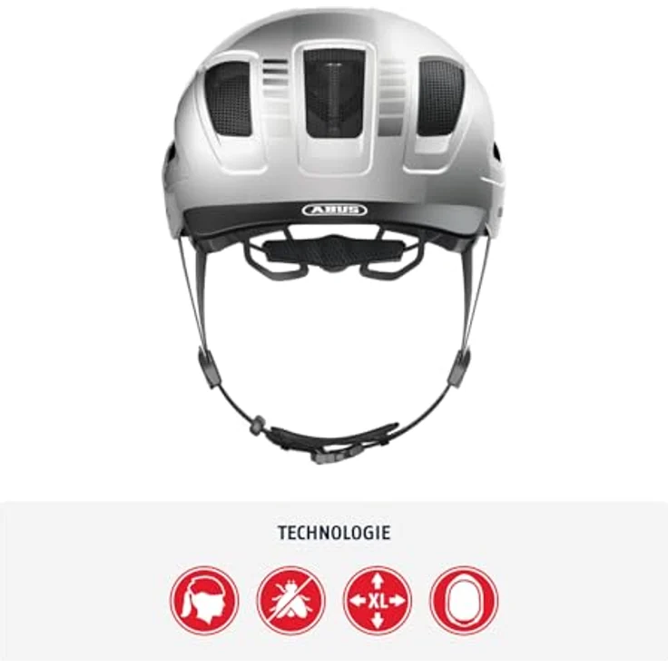 Abus Hyban 2. 0 Fahrradhelm - Silber 56 - 61 cm – Bild 3