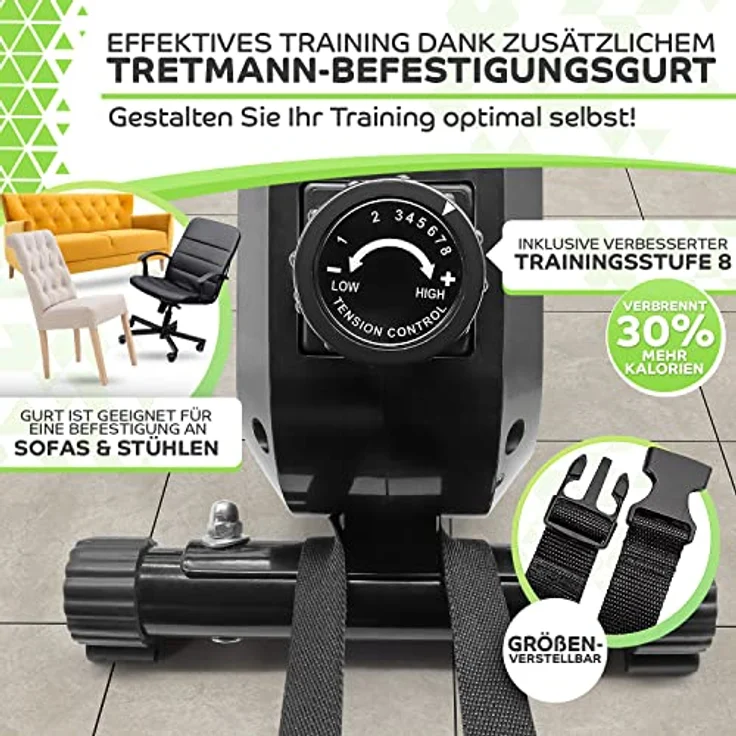 Tretmann Pedaltrainer PRO Set - extra Leise & gelenkschonend - ink. Befestigungsband -DEKRA Geprüft- Beintrainer für Senioren Heimtrainer Mini Bike - Preisvergleich – Bild 3