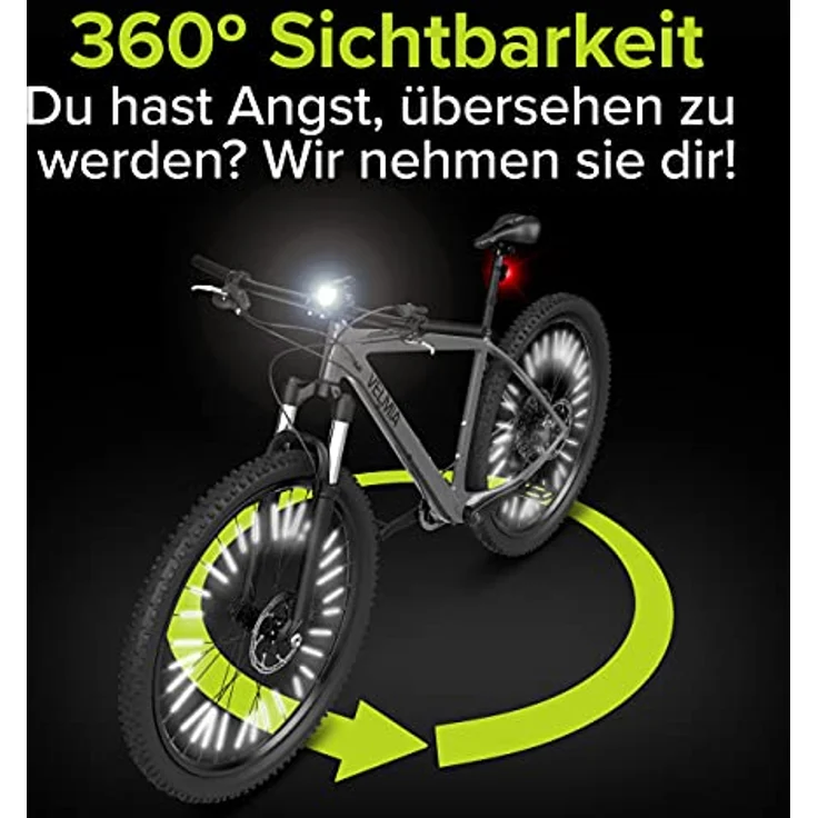 VELMIA Speichenreflektoren Set, StVZO zugelassen, 360° Sichtbarkeit, einfach montierbar, aus 3M Scotchlite Material – Bild 4