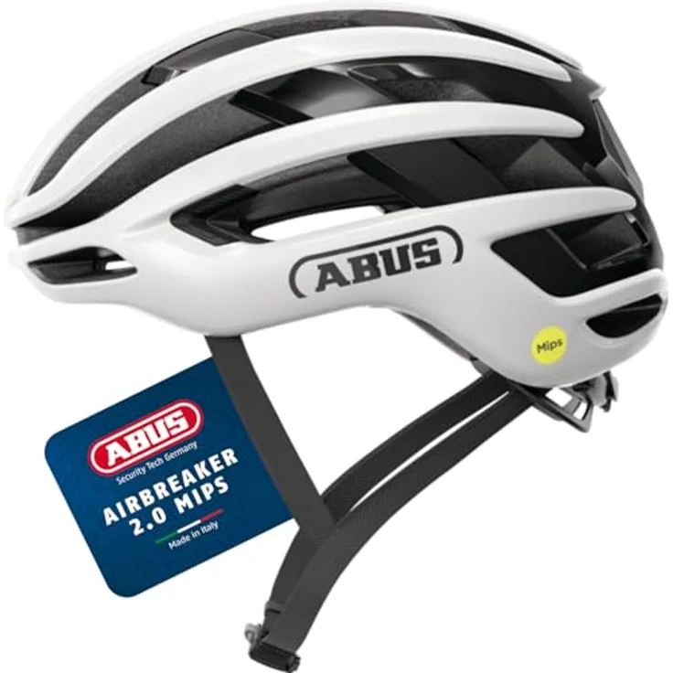 ABUS AirBreaker 2.0 MIPS, leichter Rennradhelm mit optimaler Belüftung und Aerodynamik, weiß, Größe L (57-61 cm) – Bild 1