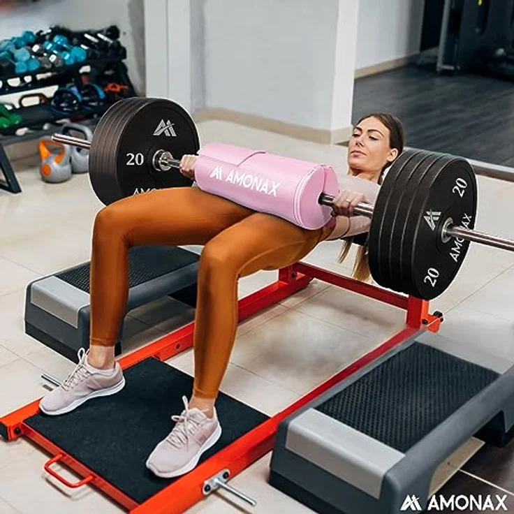 AMONAX Hip Thrust Langhantel Polster, Extra Dicke Barbell Pad, Strapazierfähiges Gym Zubehör, Fitness Polster für langhantel, langhantelpolsterung für Fitness Zubehör Damen und Herren (Rosa) – Bild 5