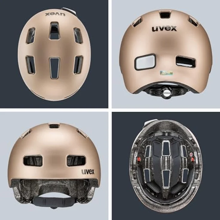Uvex Sports City 4, Cityhelm für E-Bike-Fahren, 55-58 cm, schwarz mit Belüftung und Sicherheitslichtern – Bild 4