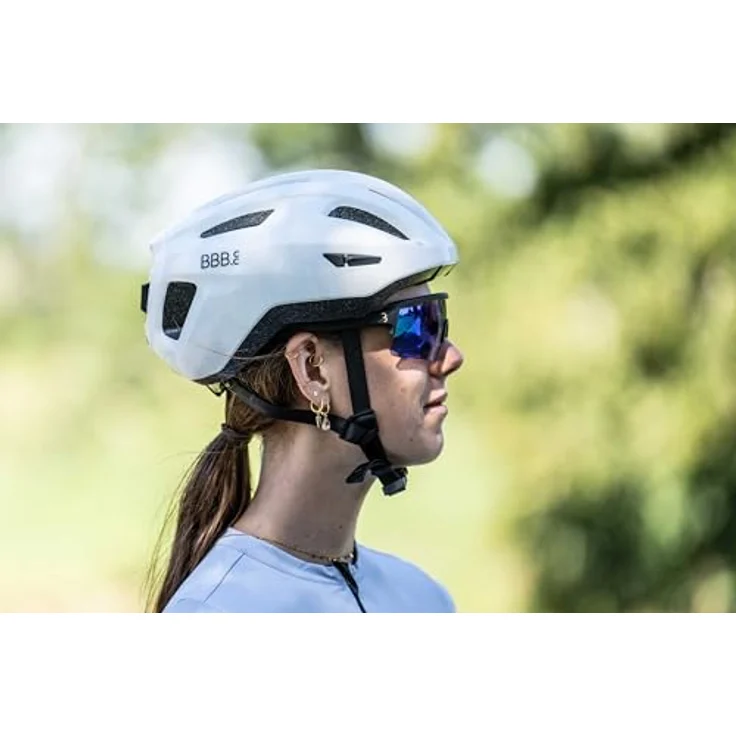 BBB Condor 2.0 M, MTB-Helm in glanz weiss mit Omicron-Befestigungssystem, Insektenschutznetz und Rücklichthalter, 52-58 cm – Bild 6