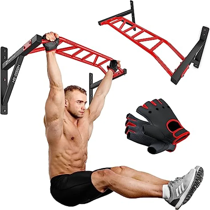 Hop-Sport Multigriff Klimmzugstange für Wand HS-2002K - Profi Fitness Pull Up Bar für zuhause mit vielen Griffvariationen