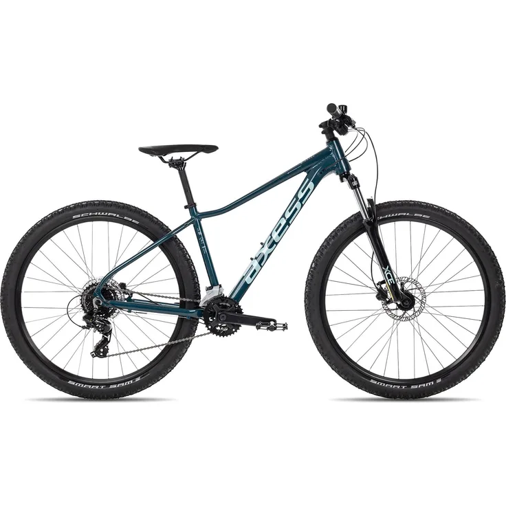 Axess DOREE Damen-Mountainbike Hardtail, 29 Zoll, dunkelblau, mit hydraulischen Scheibenbremsen und 2x8 Gang Schaltung, 19 Zoll Rahmen