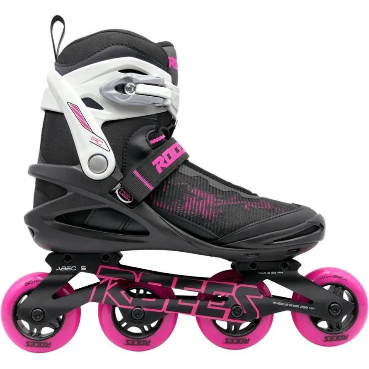 Roces Inline-Skates Roces PIC X Woman, Schwarz/Rosa, 4x 80mm Räder, ABEC-5, Aluminiumrahmen, dreifaches Verschlusssystem