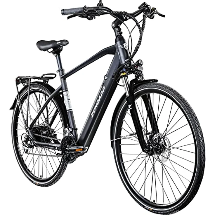ZÜNDAPP Z810 Ebike Herren 28 Zoll Trekkingfahrrad | E-Bike mit 24 Gängen und hydraulischen Scheibenbremsen, schwarz, 52 cm – Bild 1