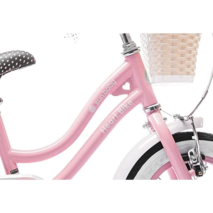 Sun Baby Heart Bike, 12 Zoll Mädchenfahrrad mit Schubstange, Rosa – Bild 4