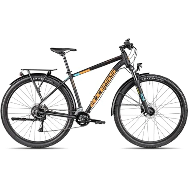 Axess SANDEE DX ATB All-Terrain-Bike 29 Zoll, Schwarz, hydraulische Shimano Scheibenbremsen, 2x8 Gang Kettenschaltung, alltagstauglich