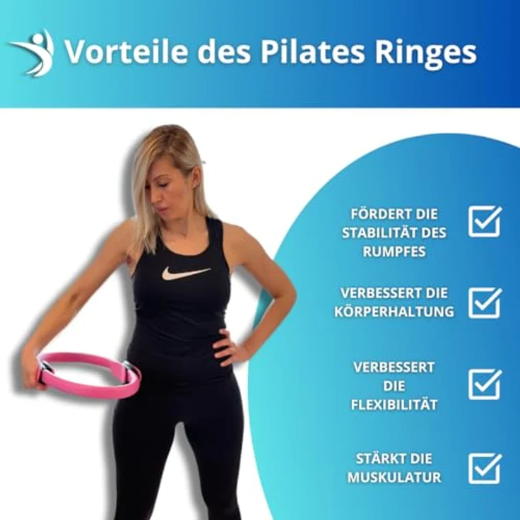 Winch Pilates Ring PRO | Premium-Qualität mit Weicher-Polsterung, Anti-Rutsch-Griff | Widerstandsring für Ganzkörpertraining, Yoga und Physiotherapie | Fitnessgerät für Heimtraining und Studio-Workout – Bild 2