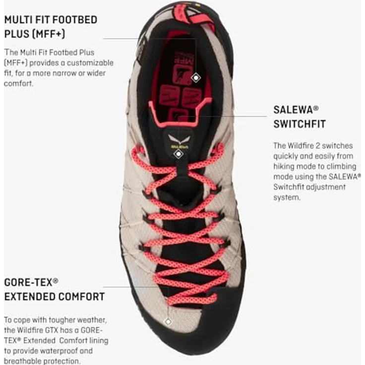 Salewa Wildfire 2 GTX, wasserdichter Damen Zustiegsschuh mit GORE-TEX® Futter, beigebraun – Bild 2